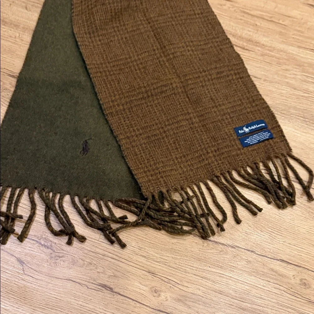 Polo by Ralph Lauren Olive and Brown Scarf